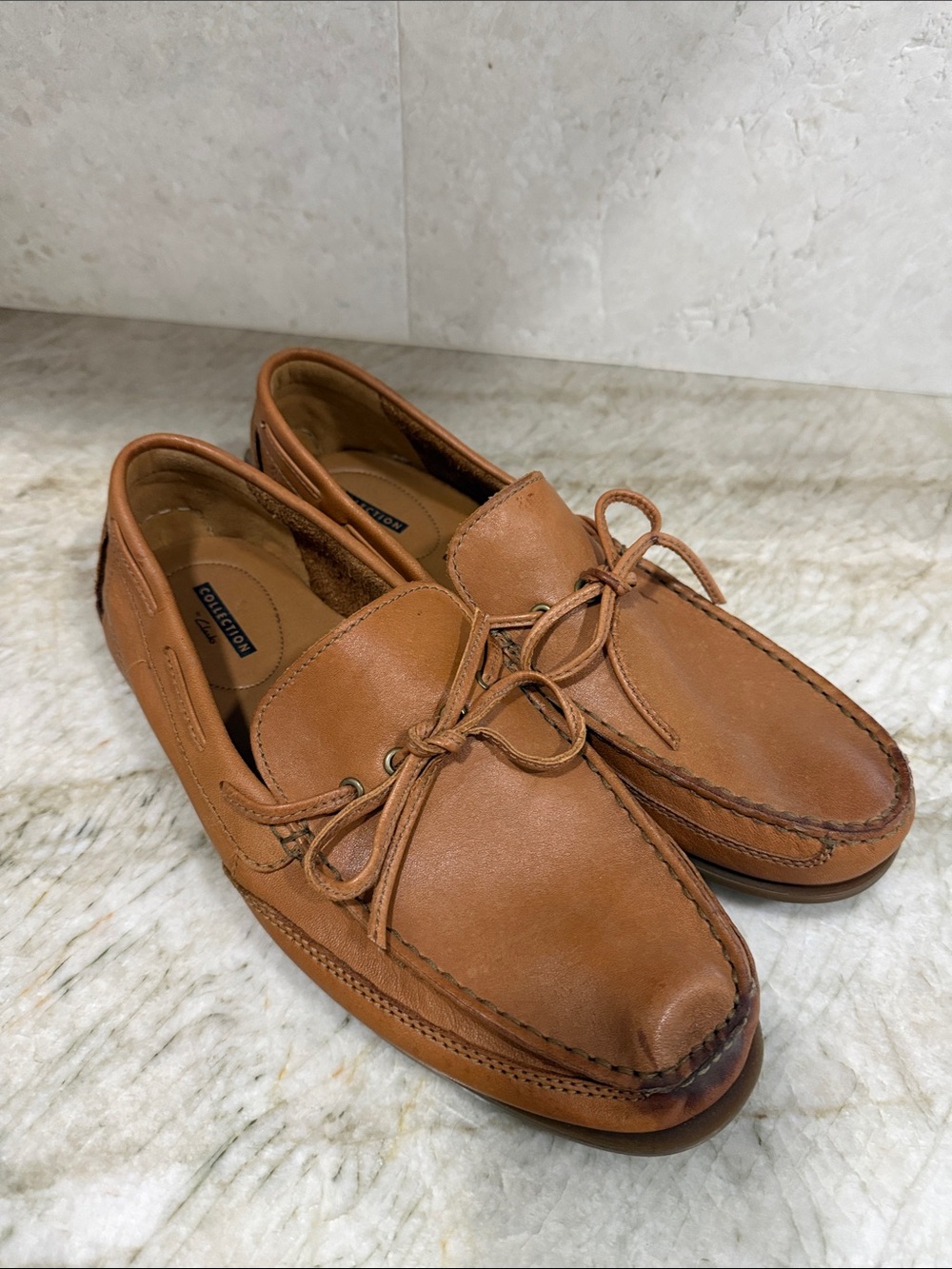 Clarks Men’s Leather Boat Shoes - Tan Brown